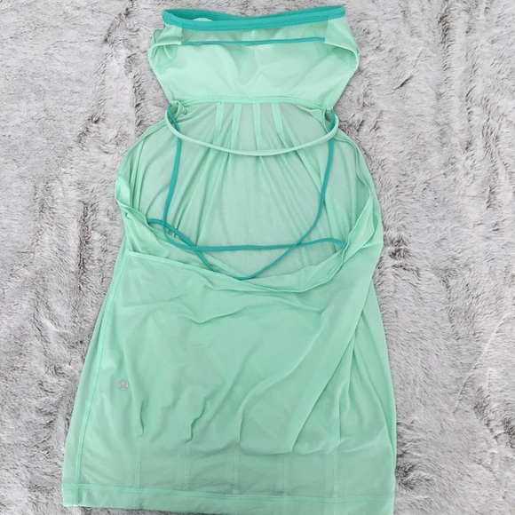 Lululemon Mint Green Open Back Strappy Top Size 6 - Picture 2 of 5